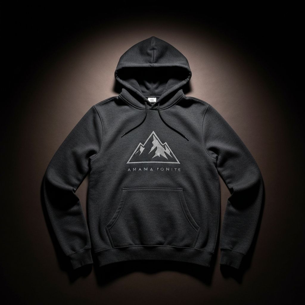 Mørkt Hoodie - Premium kvalitet hoodie med brodert logo, perfekt for klatring