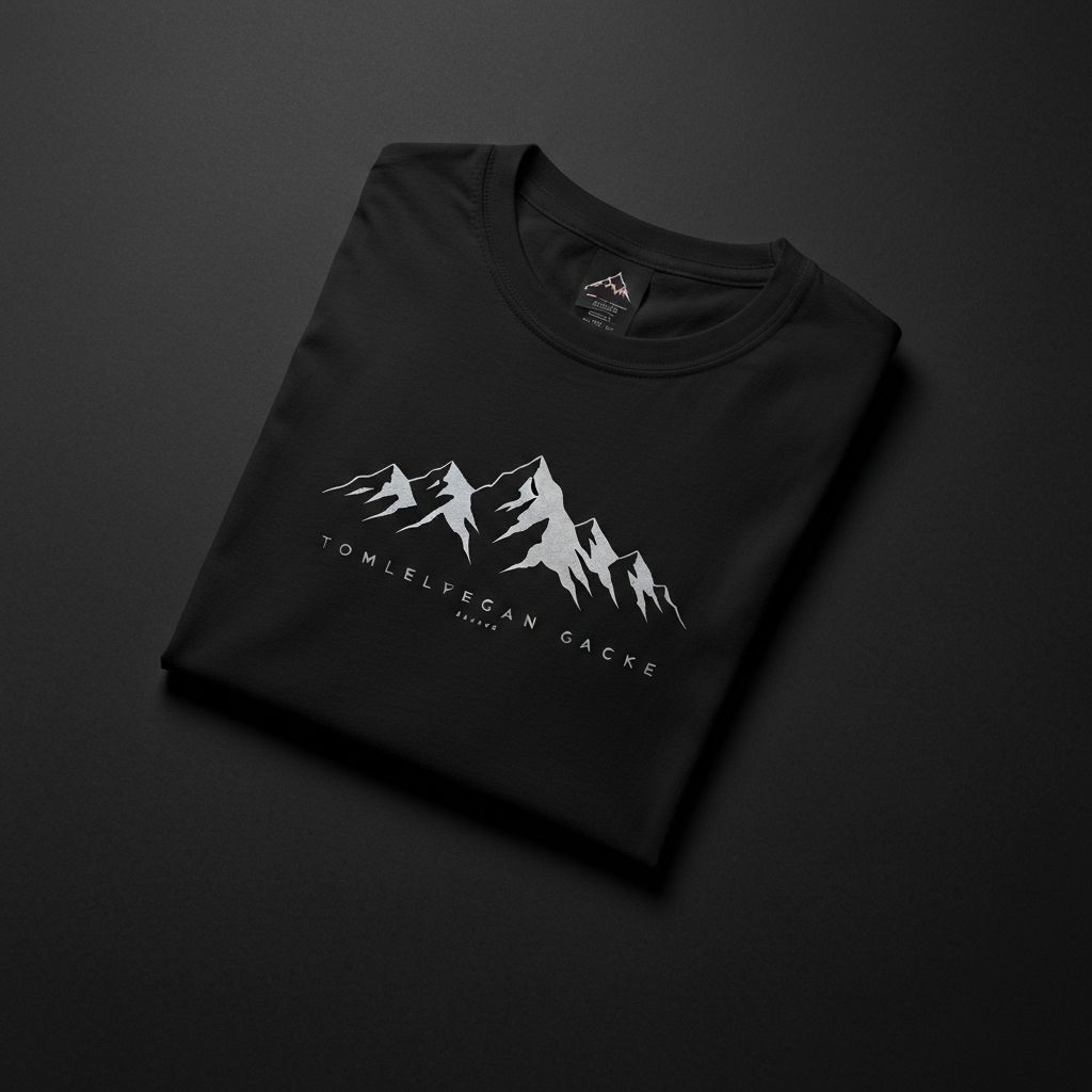 Mørkt T-skjorte - 100% organisk bomull med unikt fjellmotiv, norsk design